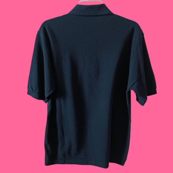 Burberry London Polo Shirt Short Sleeve Embroidered Logo Navy Blue Medium - Picture 2 of 10